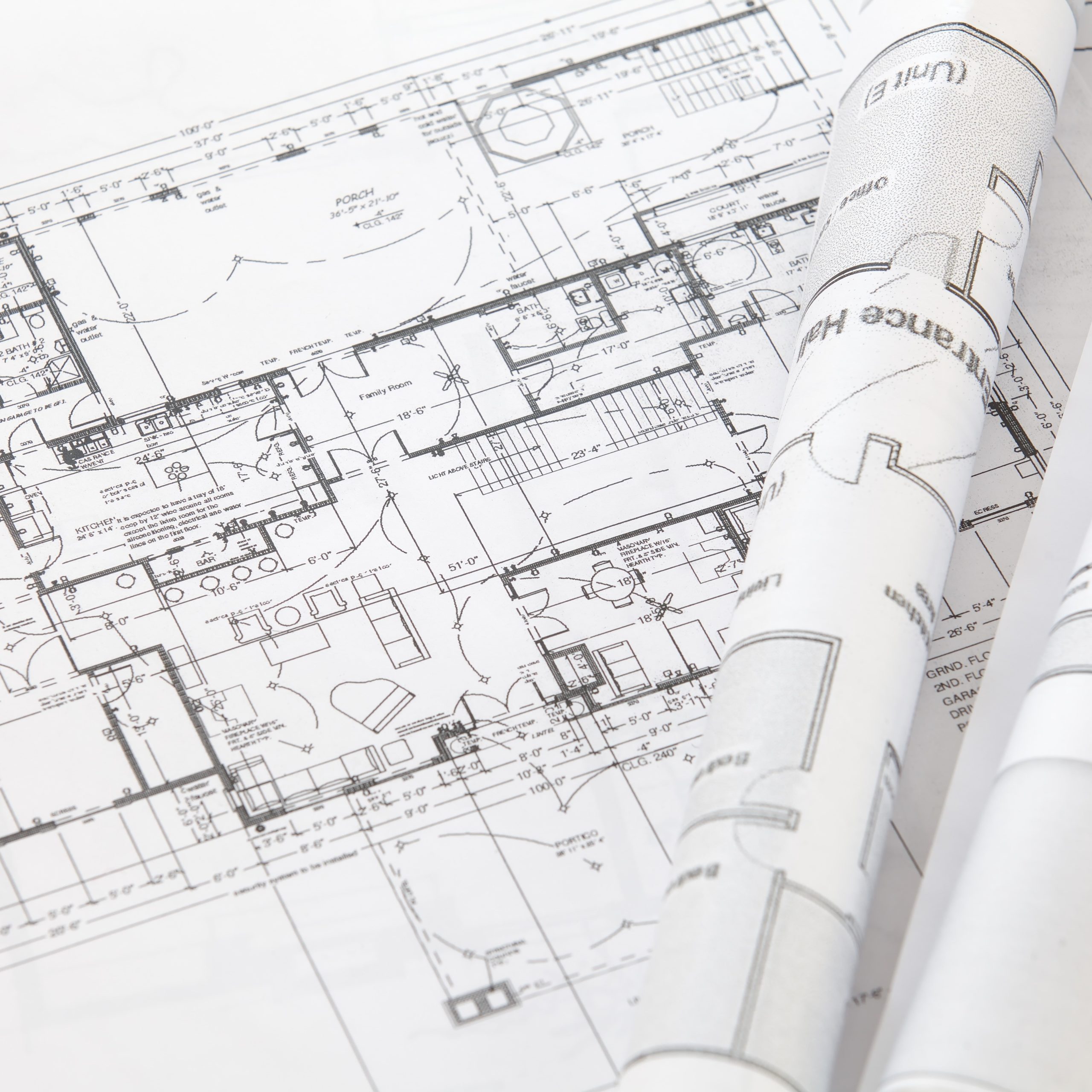 Architect,Rolls,And,Plans.architectural,Plan,technical,Project,Drawing